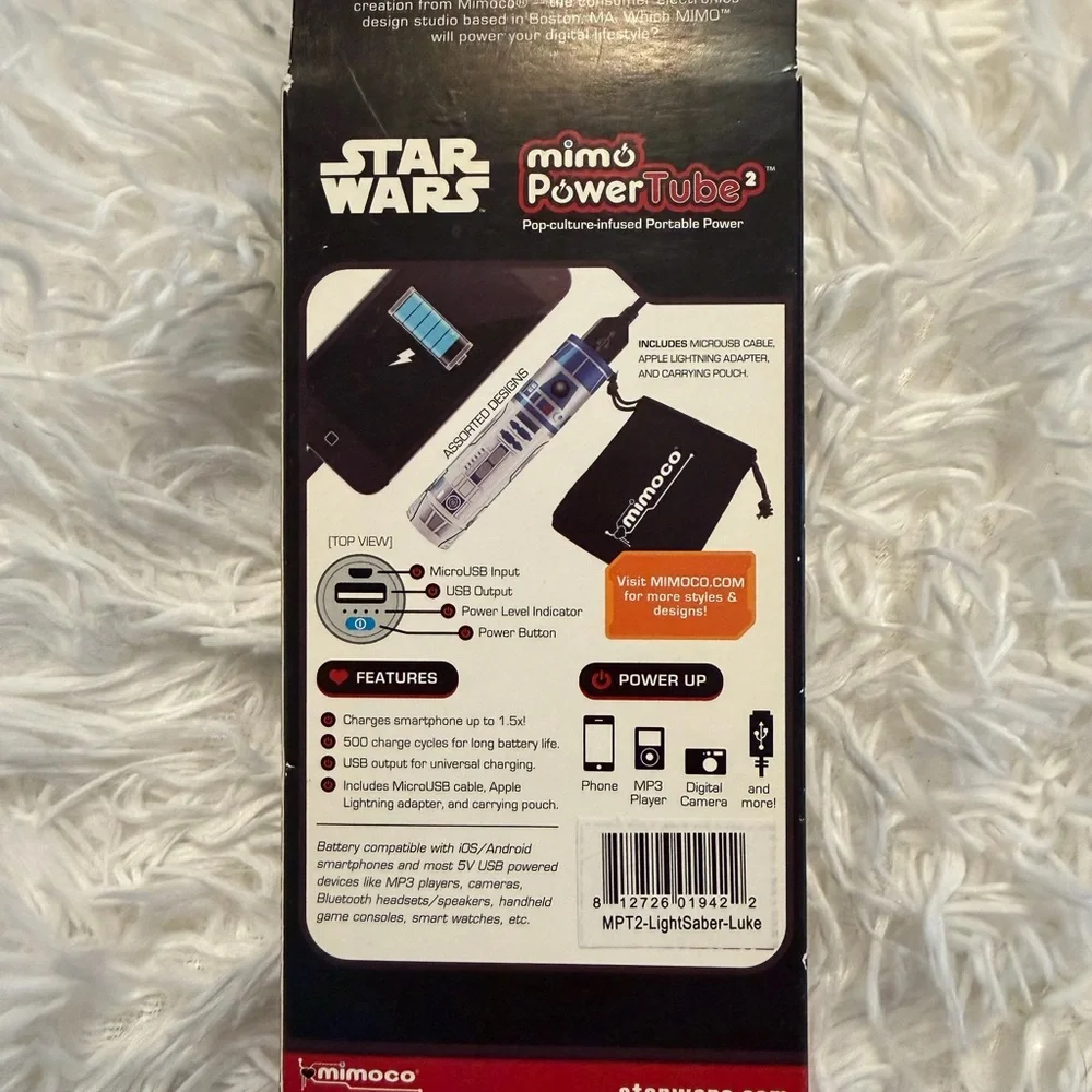 NIB Star Wars Mimo PowerTube2 Portable Power Bank - Silver